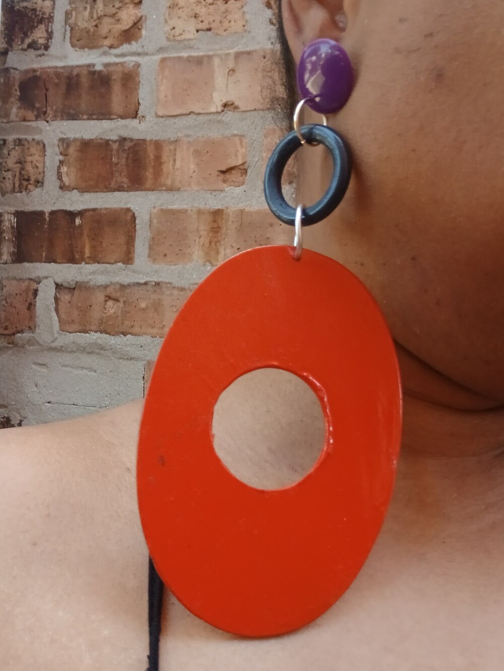 Bold Red & Purple Statement Drop Earrings - Women Jewelry